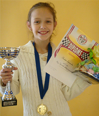 Elizabete Limanovska - 1.vieta jaunietēm čempionāta jaunākajā grupā (foto – Rīgas Šaha skola)